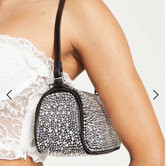 Mango Rhinestone Embellished Black Purse - Picture 4 of 5